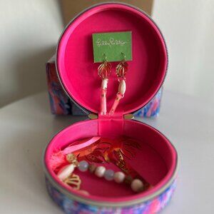 Lilly Pulitzer Jewelry Gift Set with Travel Case, Bracelet, Earrings & Ornament